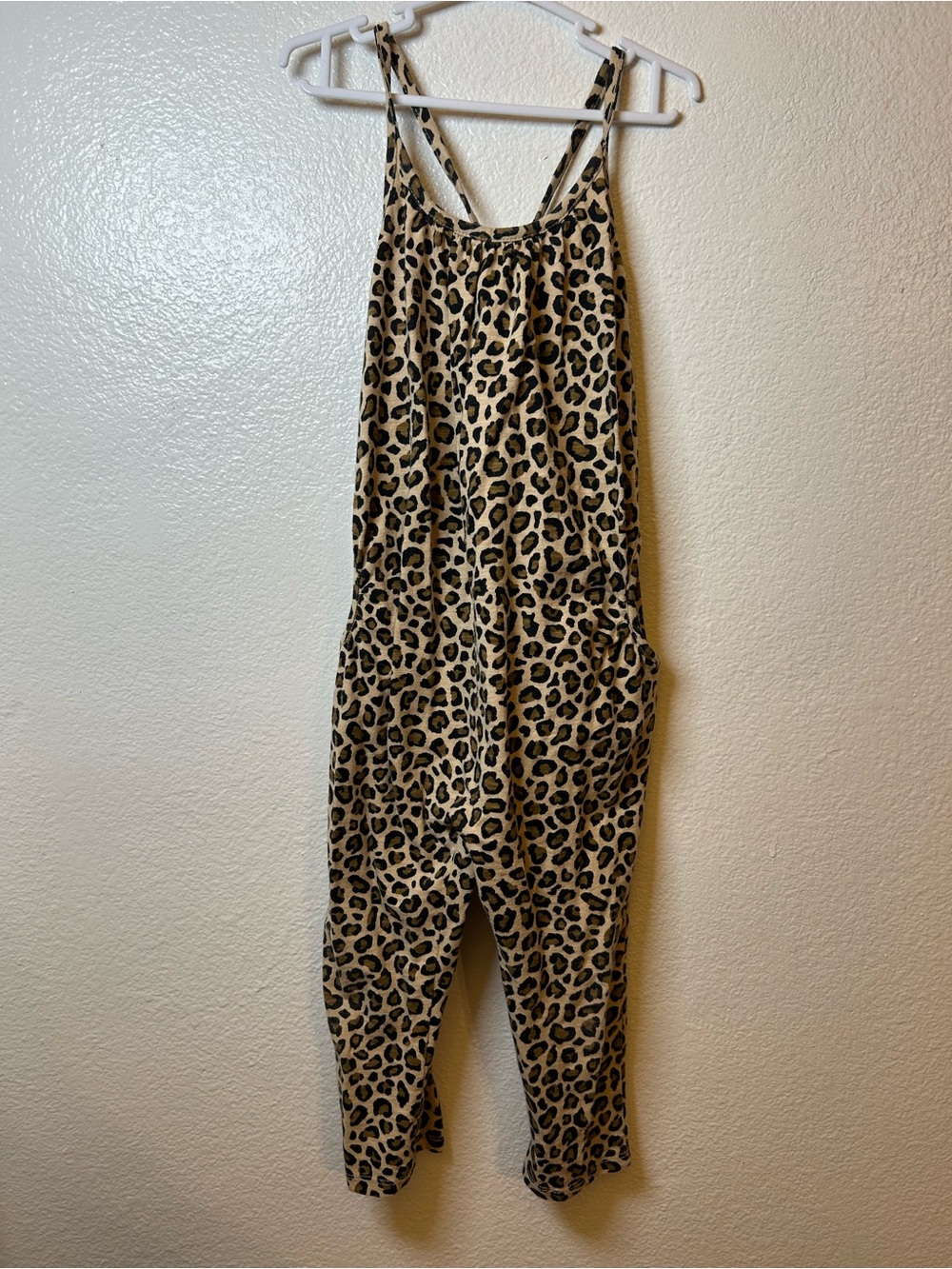 Old Navy Cheetah Print Jumpsuit Toddler Girl Size 3T  With Pockets